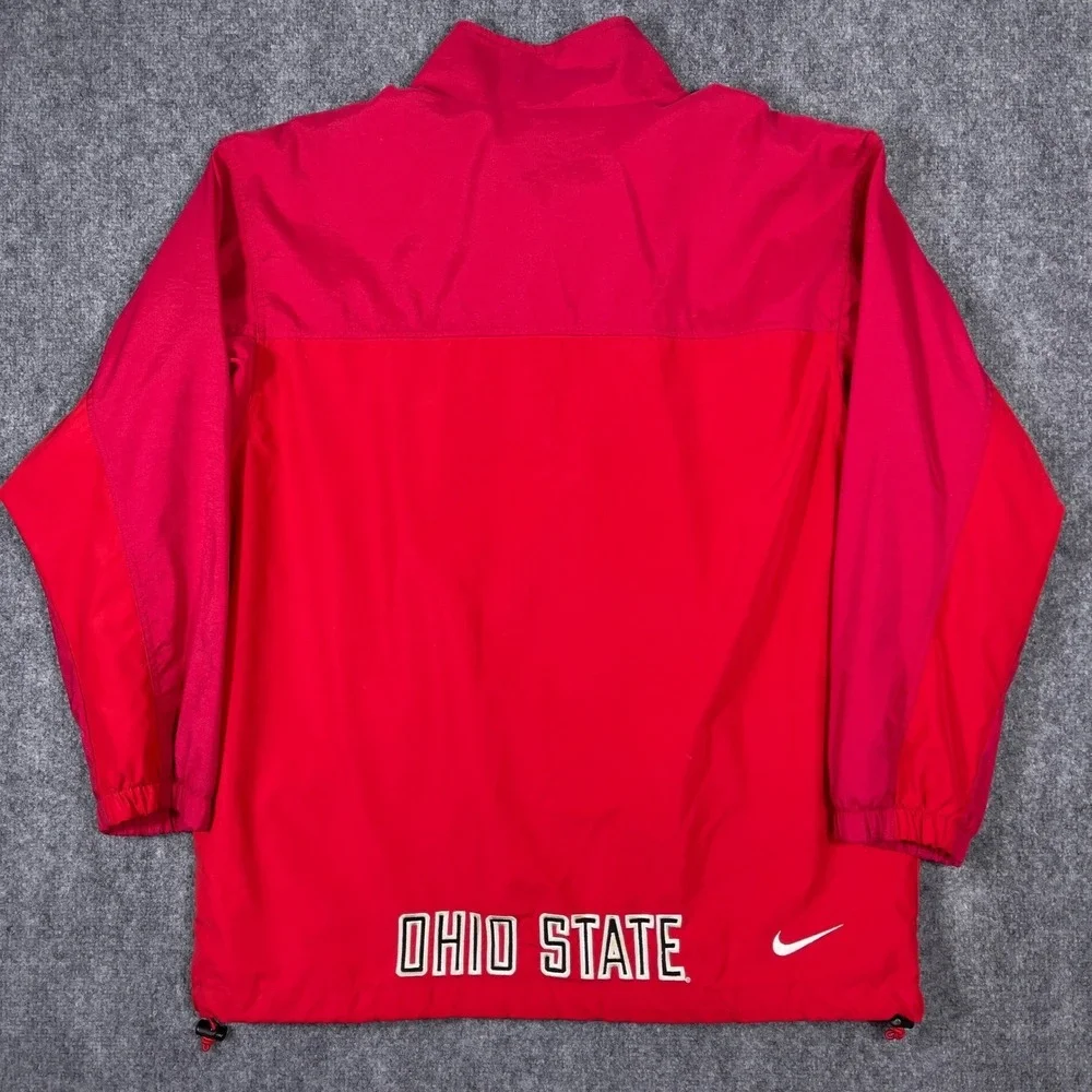 Ohio State Buckeyes Nike Jacket Mens Large‎ Red Full Zip Windbreaker OSU NCAA